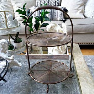 BOHO Farmhouse SOLID METAL Tiered TRAY